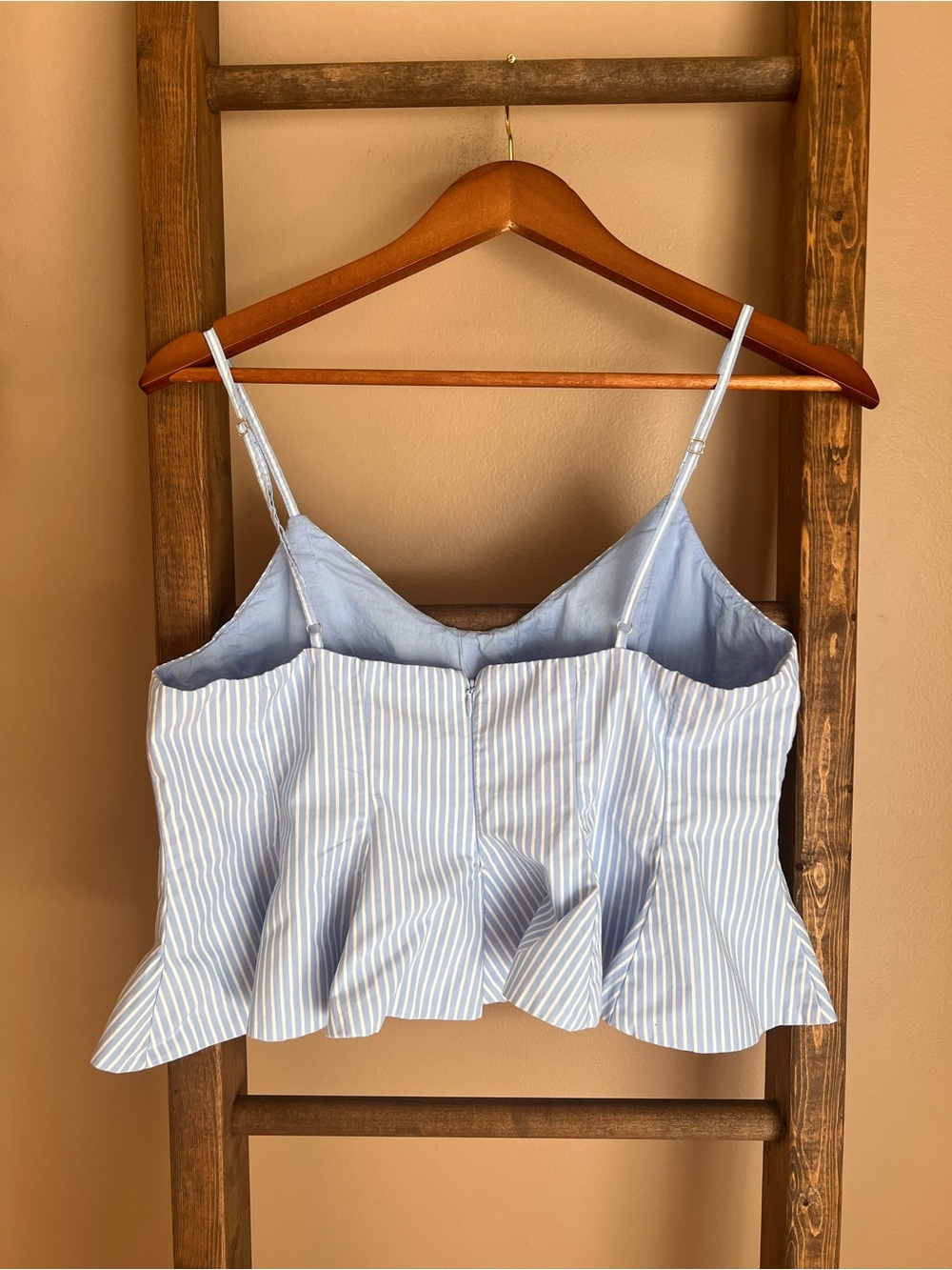 LOFT Light Blue & White Striped Peplum Cami - Picture 2 of 4